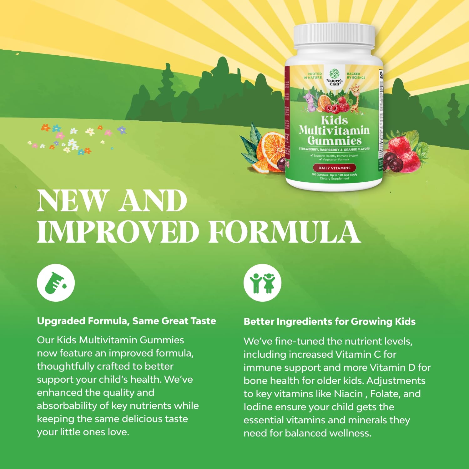 Natures Craft immune-support gummies with vitamins and zinc.