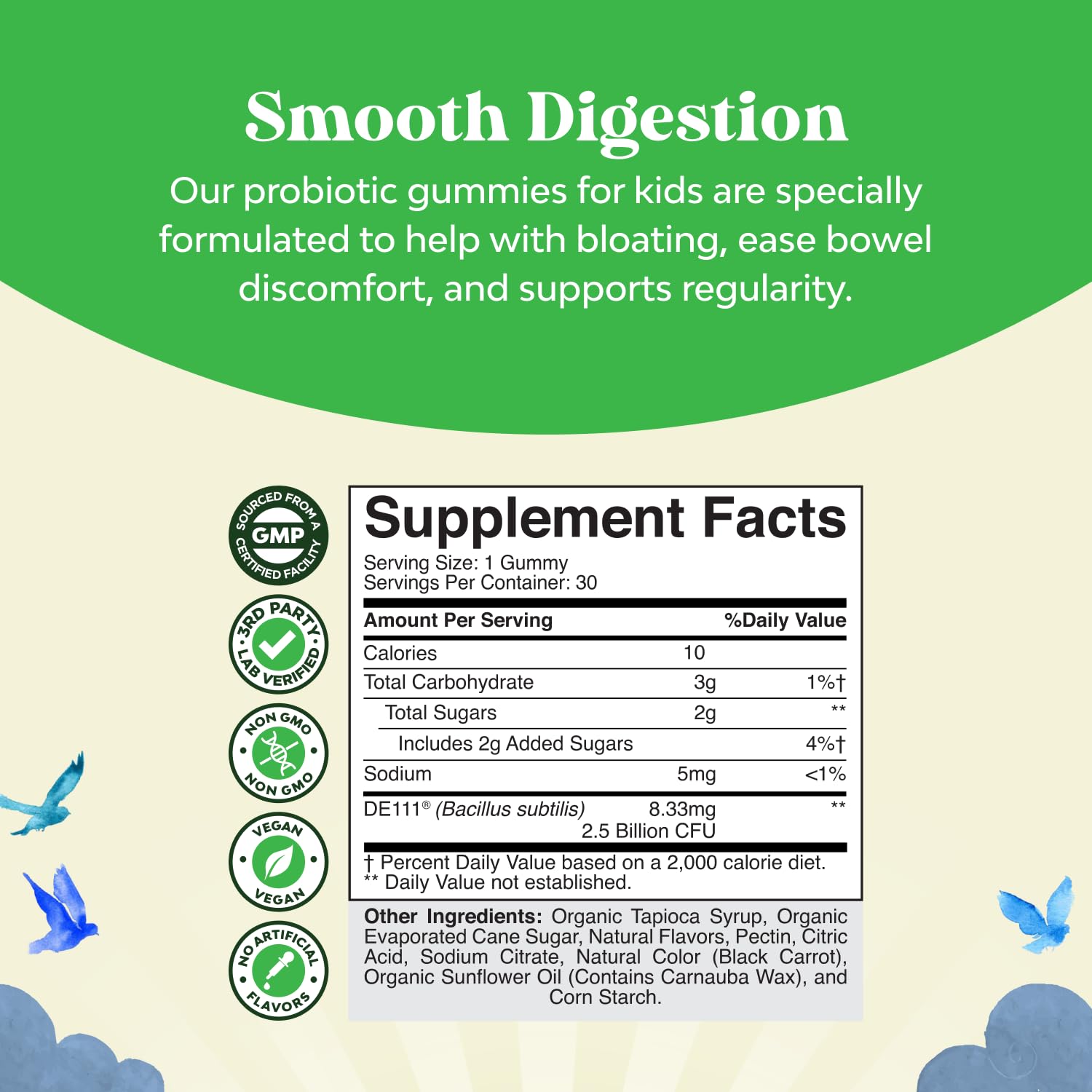 Natures Craft Kids Probiotic Bacillus Subtilis bottle with gentle immune support.