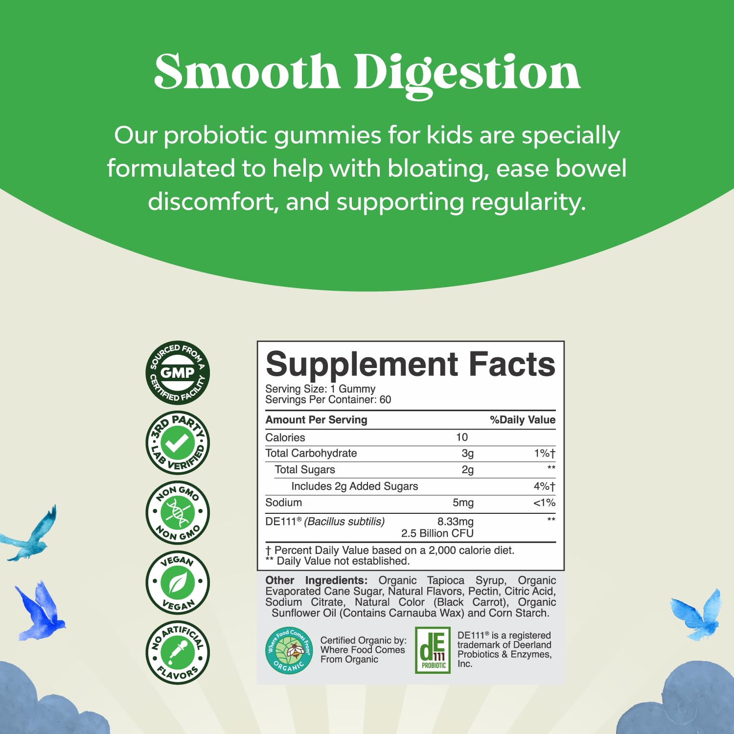 Natures Craft Kids Probiotic Gummies close-up shows chewy texture and flavor.