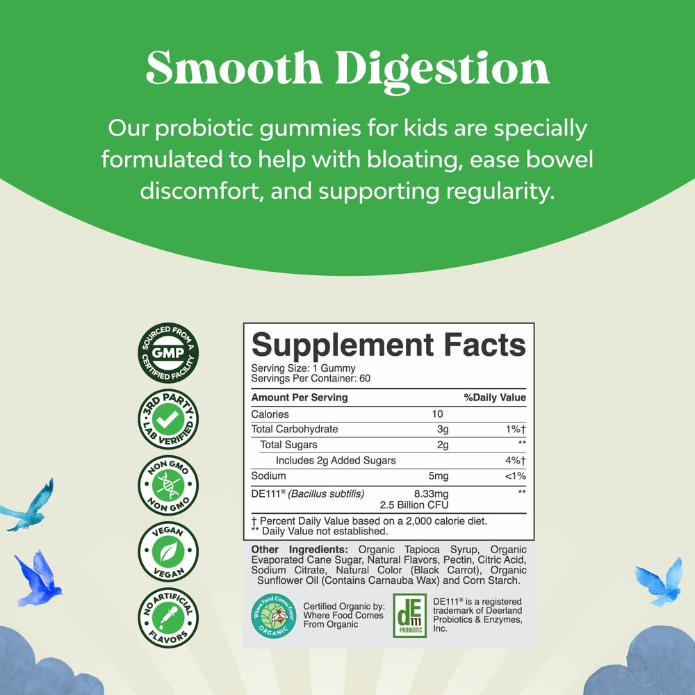 Natures Craft Kids Probiotic Gummies close-up shows chewy texture and flavor.
