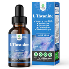 Natures Craft L-Theanine Drops bottle front for easy daily calm focus.
