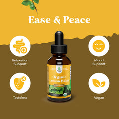 Natures Craft lemon balm drops in glass illustrating digestive comfort