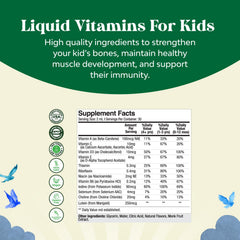 Natures Craft drops shown being dispensed for kid's vitamins