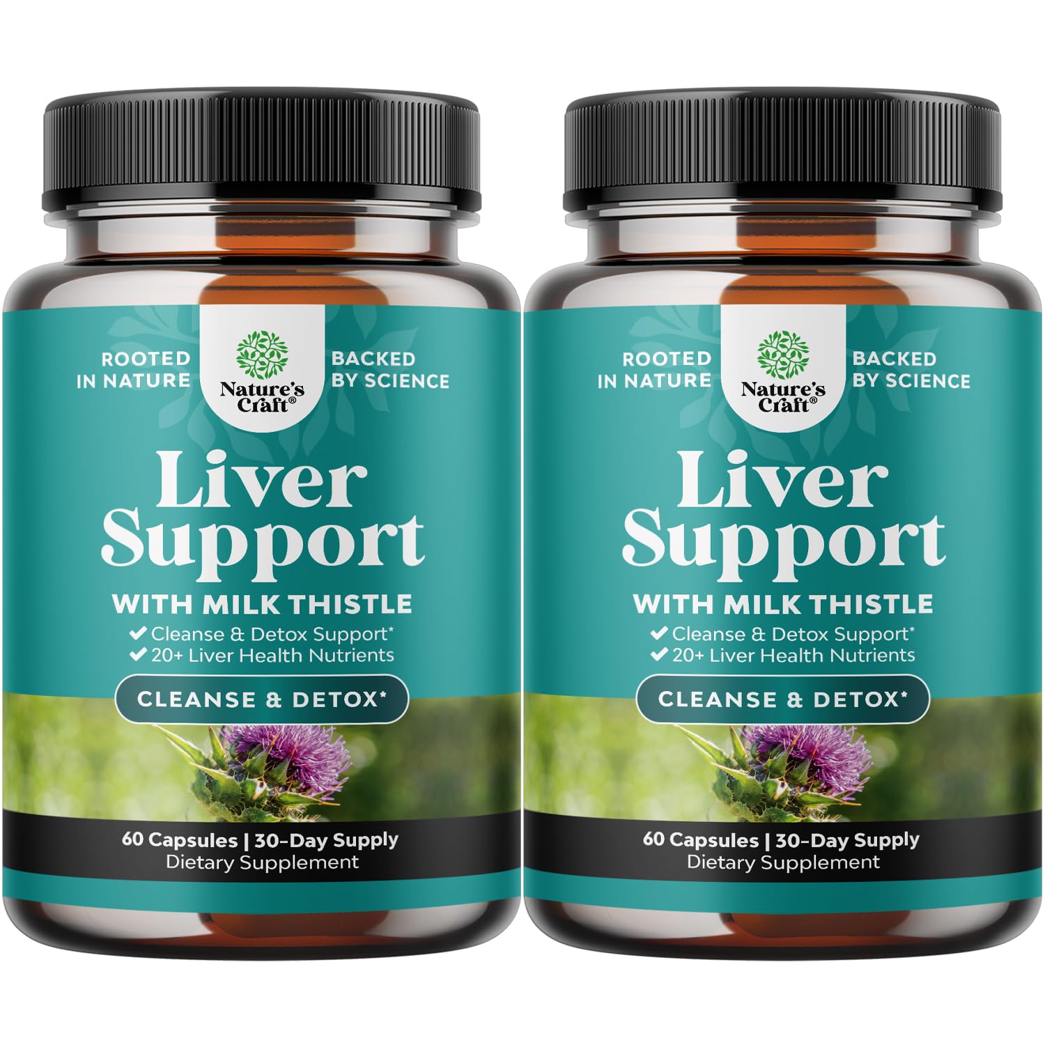 Natures Craft Liver Cleanse bottle with herbal formula for liver support.