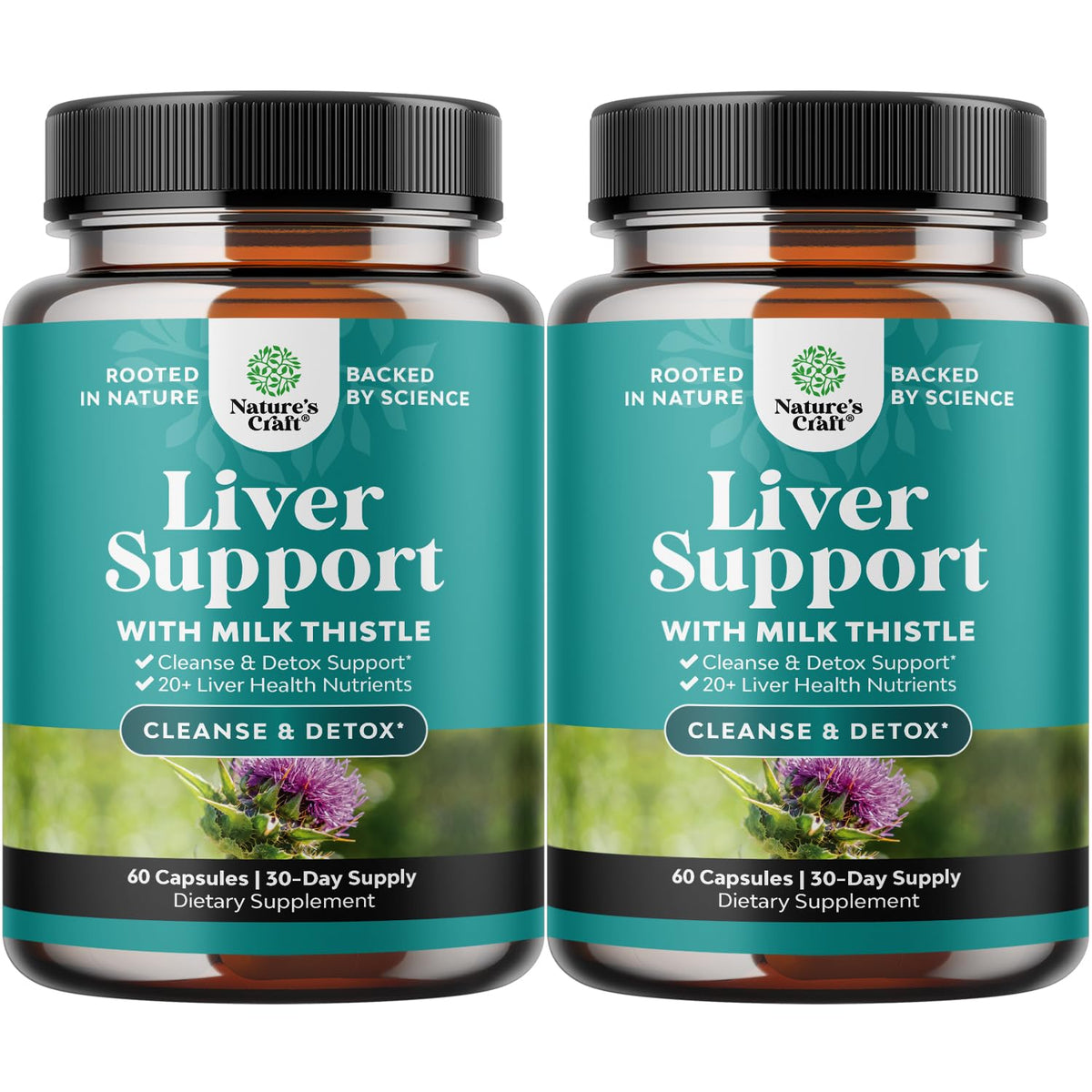 Natures Craft Liver Cleanse bottle with herbal formula for liver support.