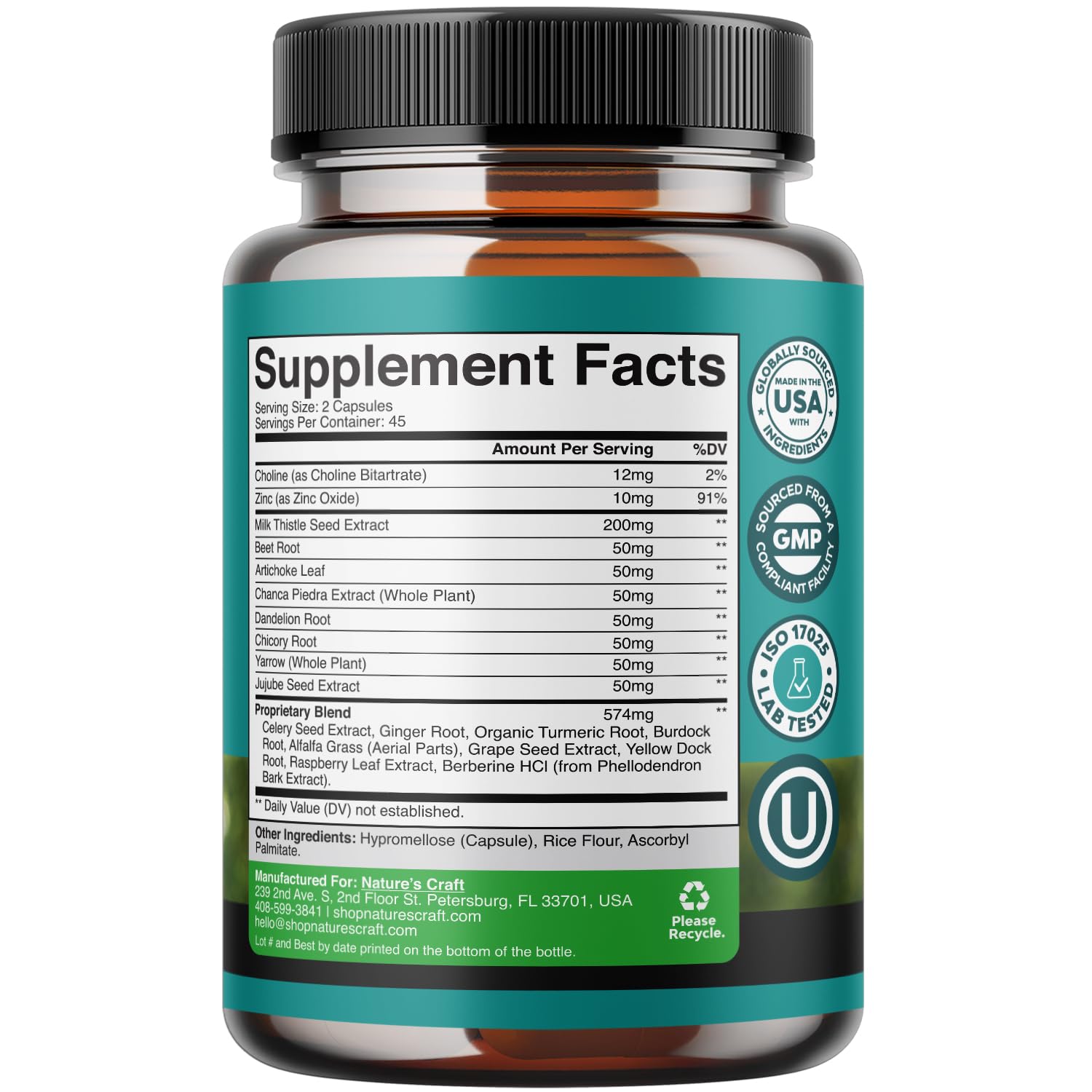 Natures Craft Liver Cleanse capsules ready to take for normal liver function