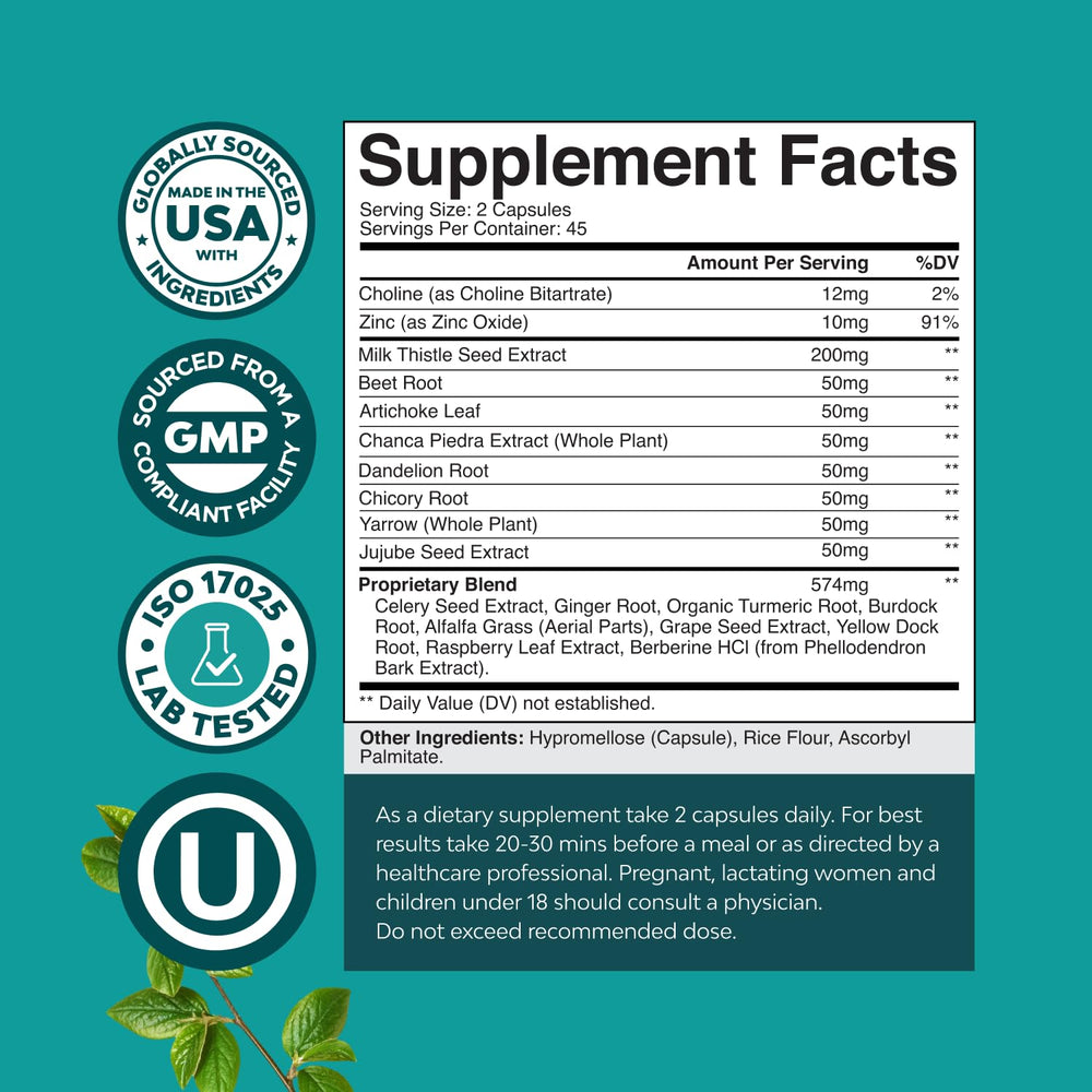 Natures Craft Liver Cleanse with milk thistle provides antioxidant support