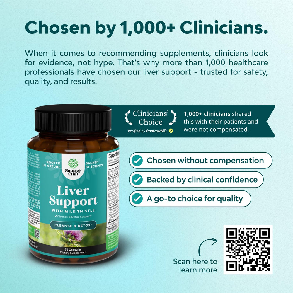 Nature's Craft Liver Cleanse label close-up shows milk thistle and beetroot