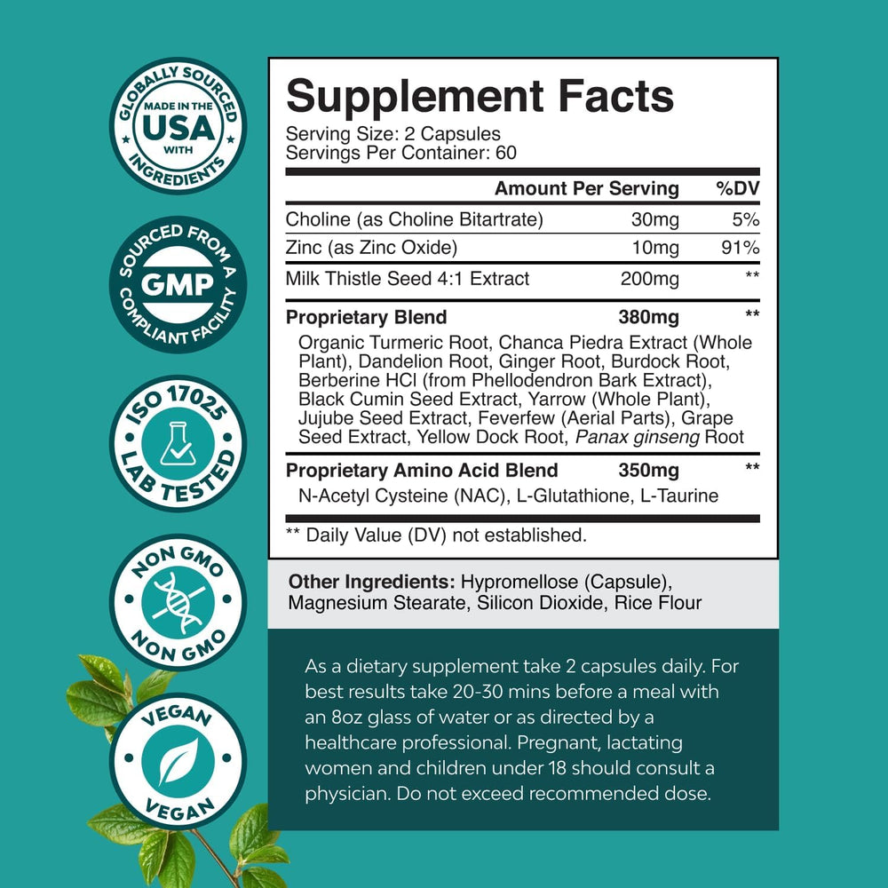 Natures Craft Liver Support NAC capsules ready for convenient daily use.