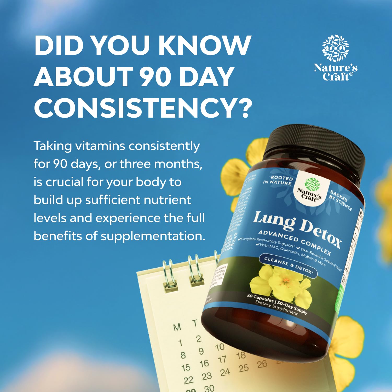 Natures Craft Lung Detox capsules close-up showing consistent capsule design