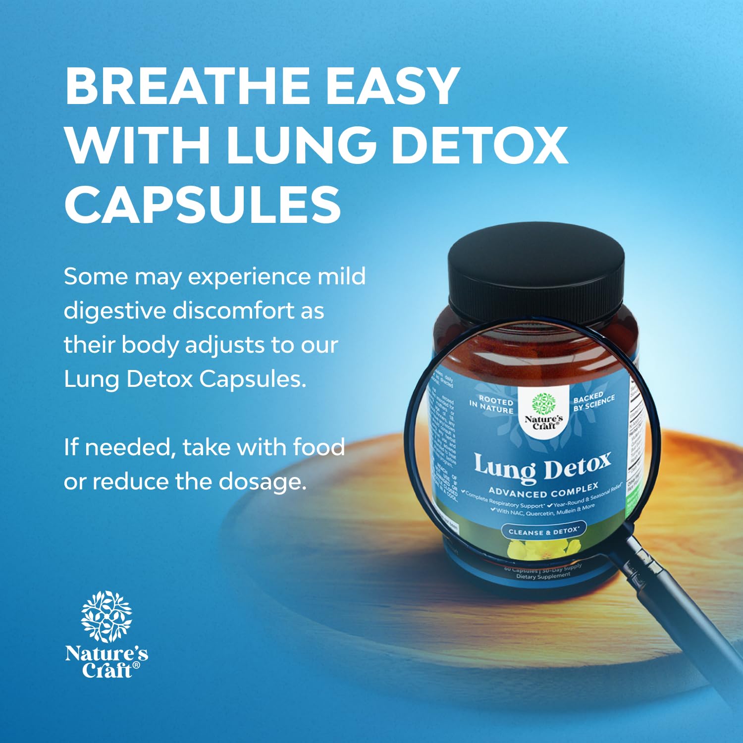 Natures Craft Lung Detox packaging featuring recyclable materials