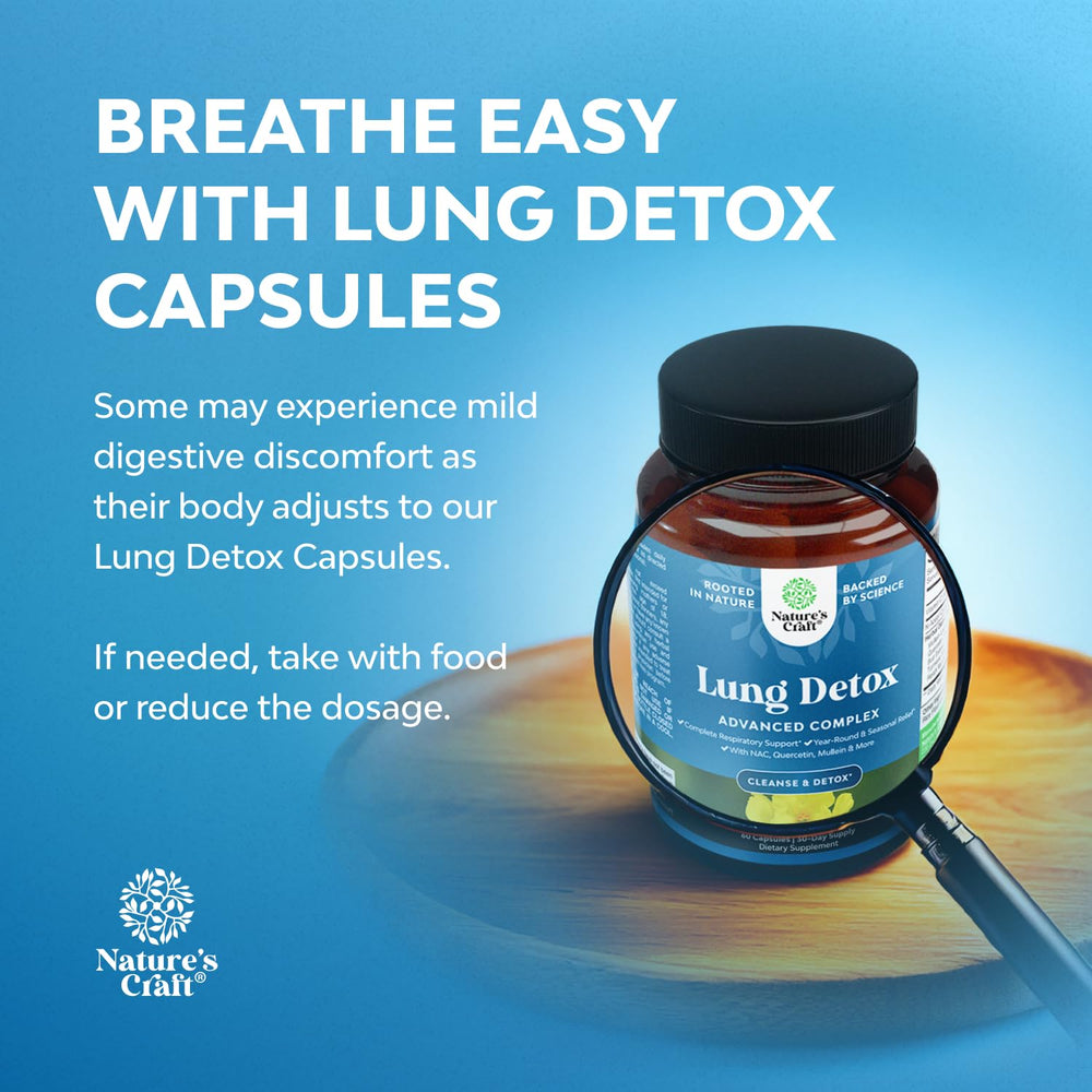Natures Craft Lung Detox packaging featuring recyclable materials