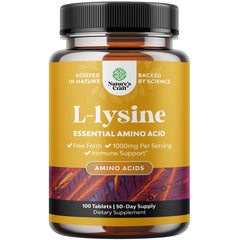 Nature's Craft L Lysine 1000mg bottle on a clean surface for daily support.