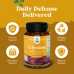 Nature's Craft Lysine 1000mg label shows vegan non GMO formula.