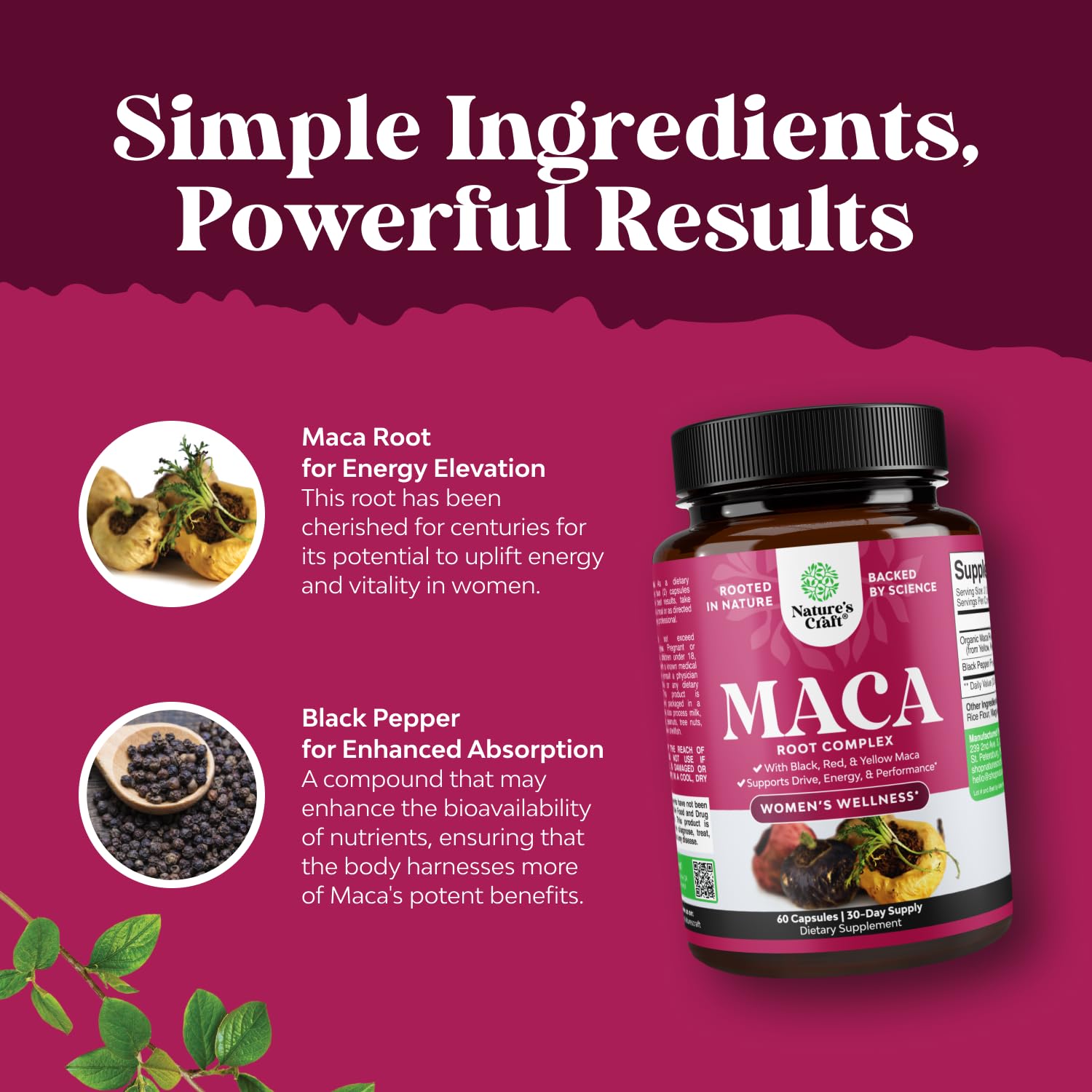 Natures Craft vegan gluten-free seal highlights allergy-friendly wellness option.
