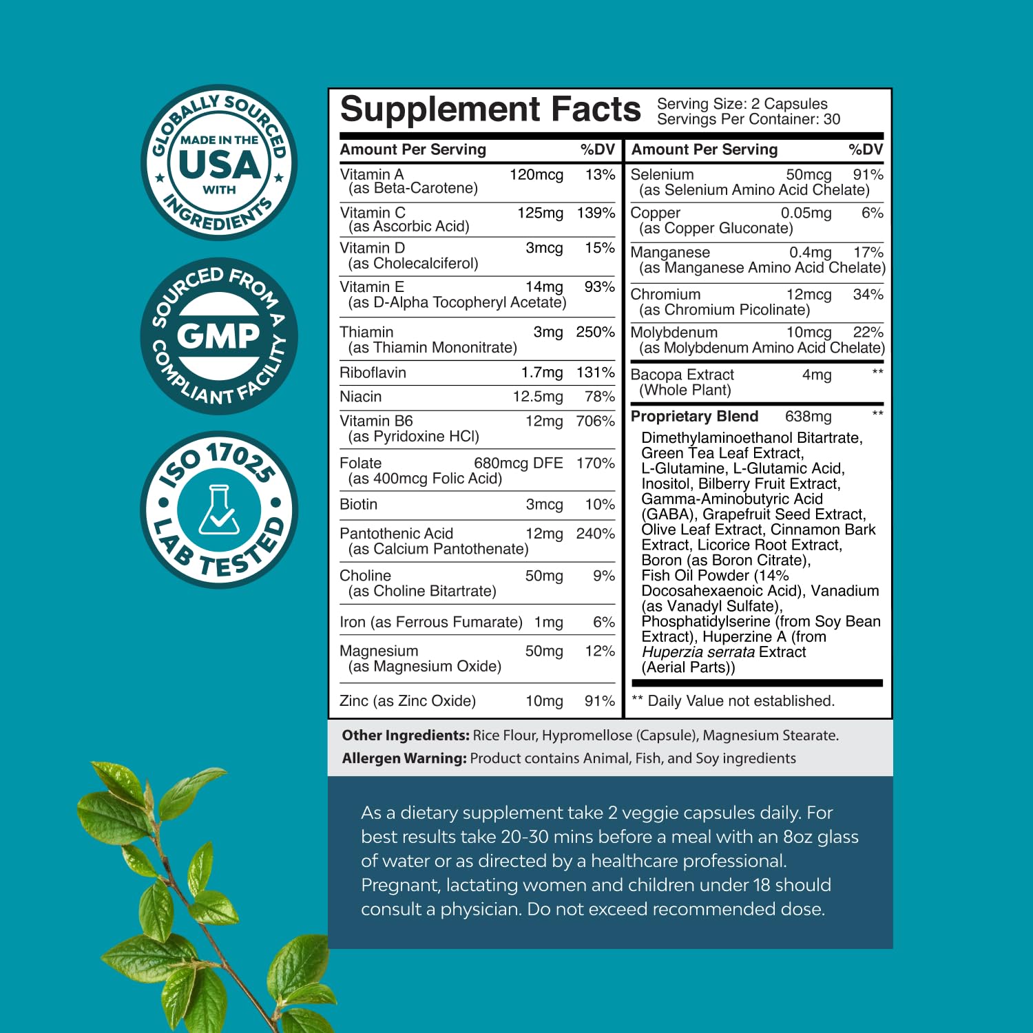 Natures Craft memory focus capsules closeup for clarity and concentration