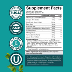 Natures Craft Milk Thistle Capsules highlighting antioxidant blend for wellness.