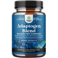 Nature's Craft Mood Support bottle close-up highlighting calming adaptogens for daily stress relief.