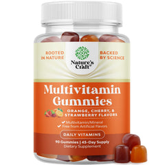 Natures Craft multivitamin gummies bottle for adults supports daily wellness.