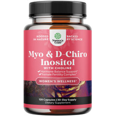 Nature's Craft Myo-Inositol D-Chiro Inositol capsules bottle front promotes cycle balance.