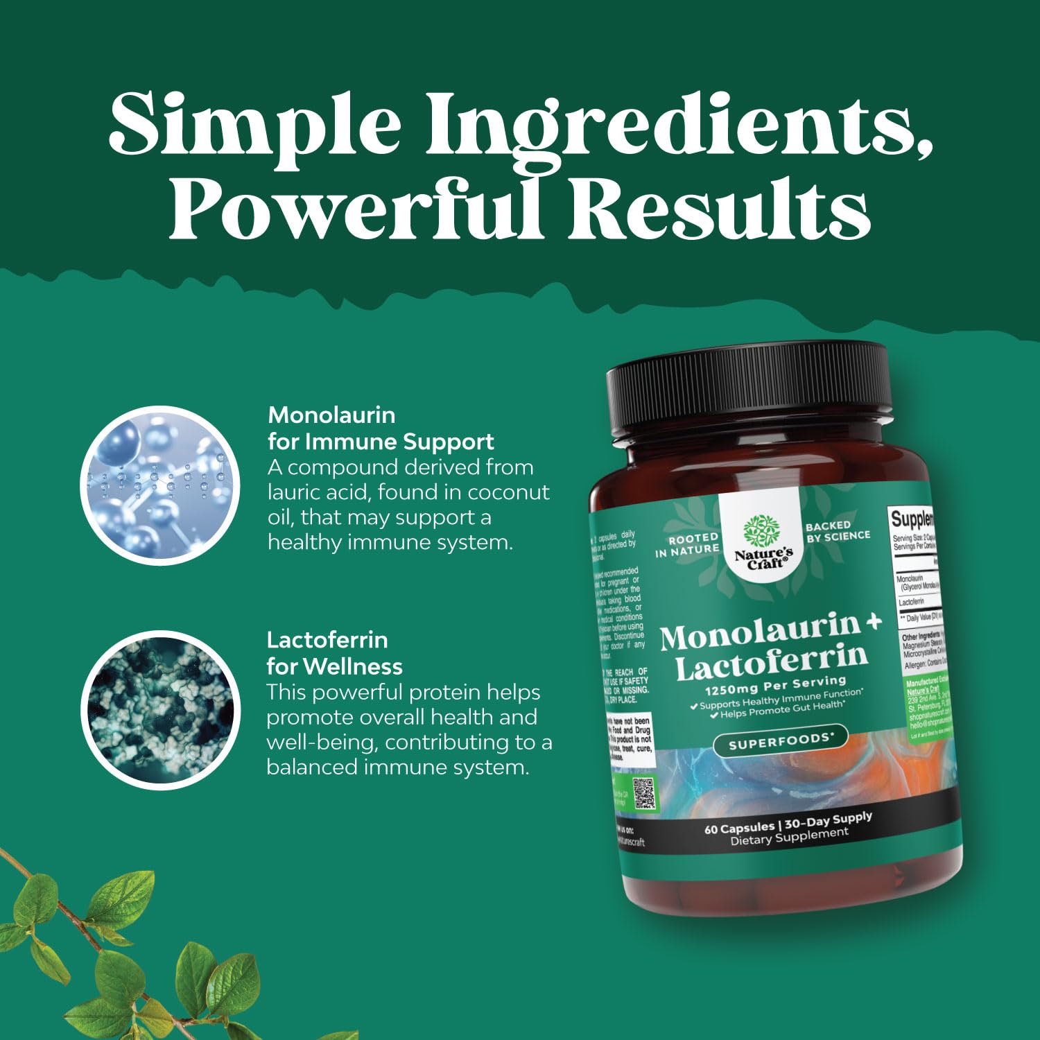 Natures Craft packaged digestive health ingredients and packaging