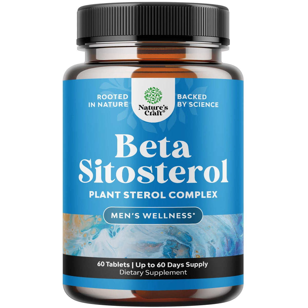 Natures Craft Plant Sterols Complex bottle front showing beta sitosterol for prostate support