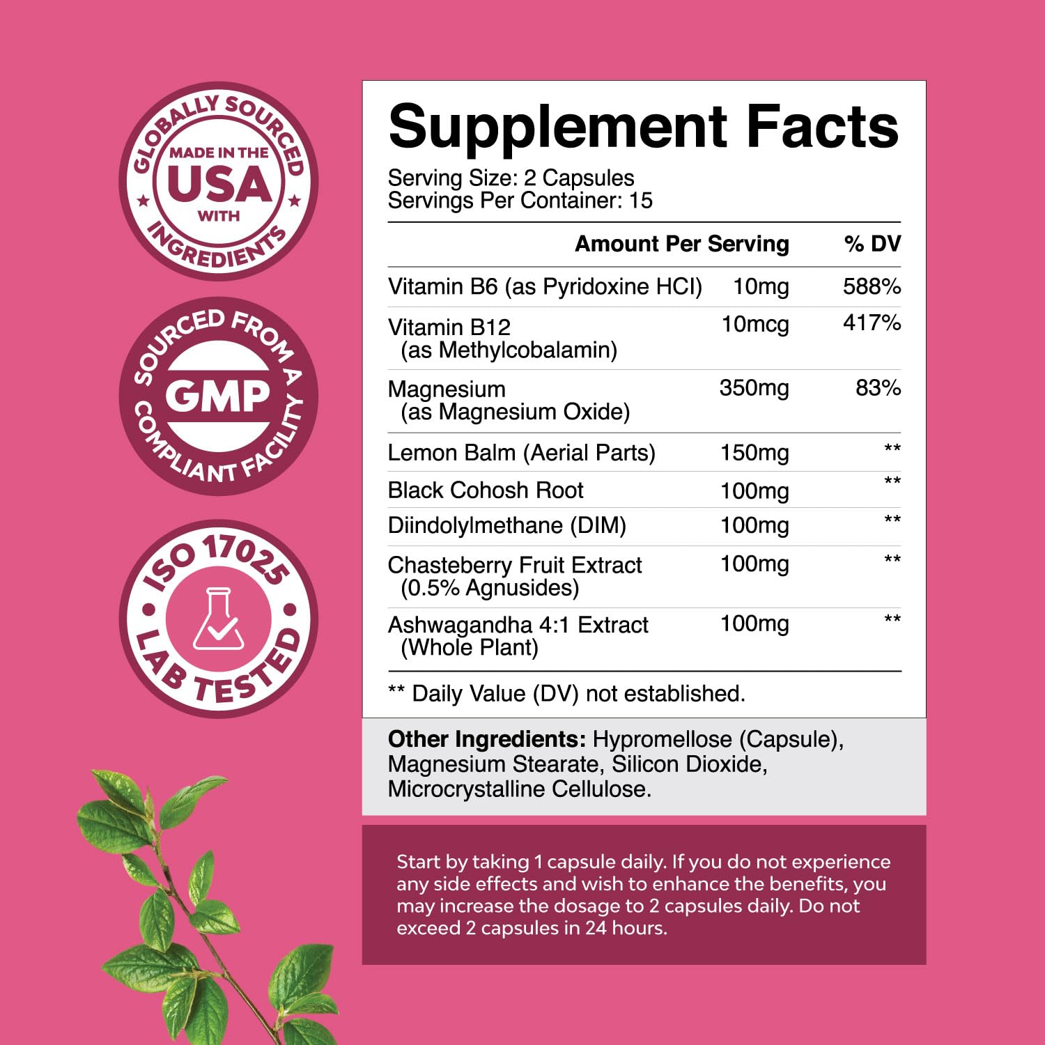 Natures Craft PMS Support capsule closeup featuring DIM and herbal blend for balance