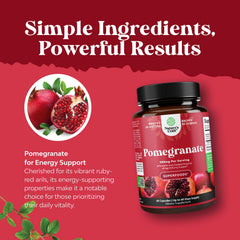 Natures Craft Pomegranate fruit visual: showcases real fruit source for polyphenols.