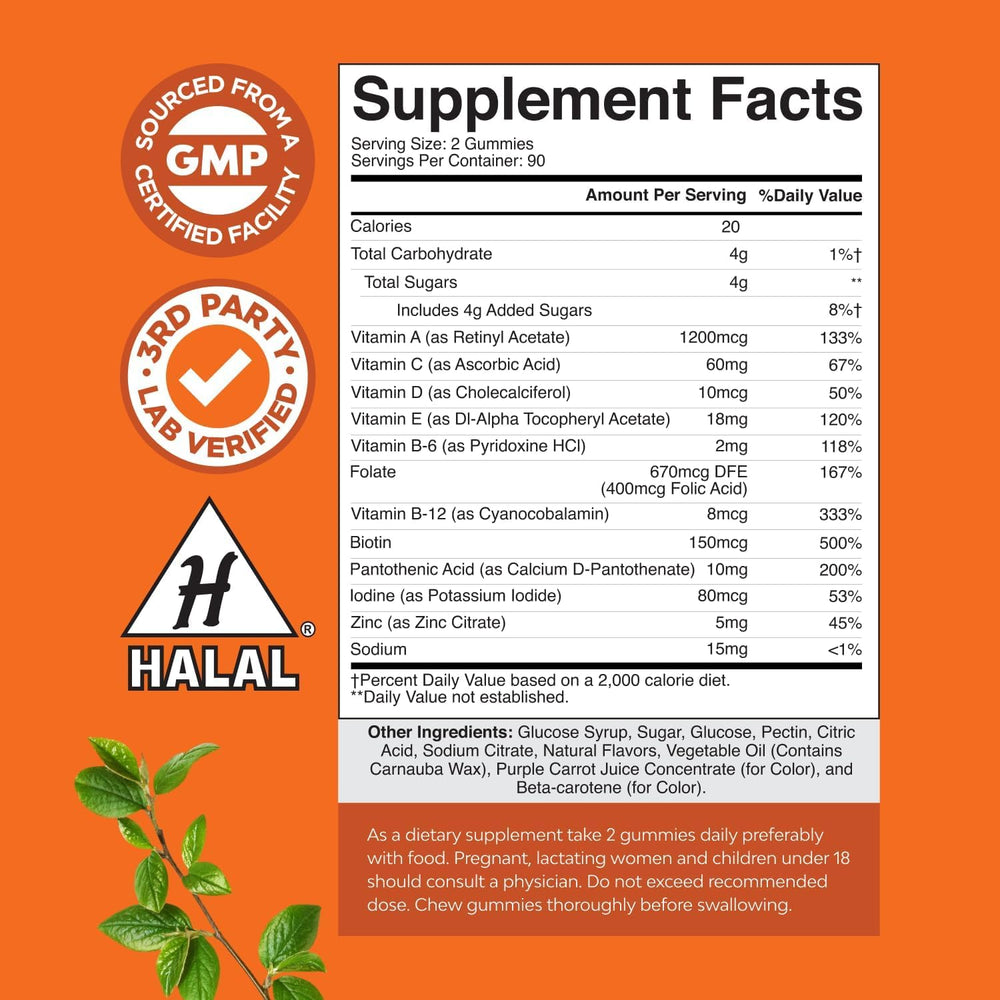 Natures Craft potent daily multivitamin gummies close-up colorful bites for convenient daily nutrition