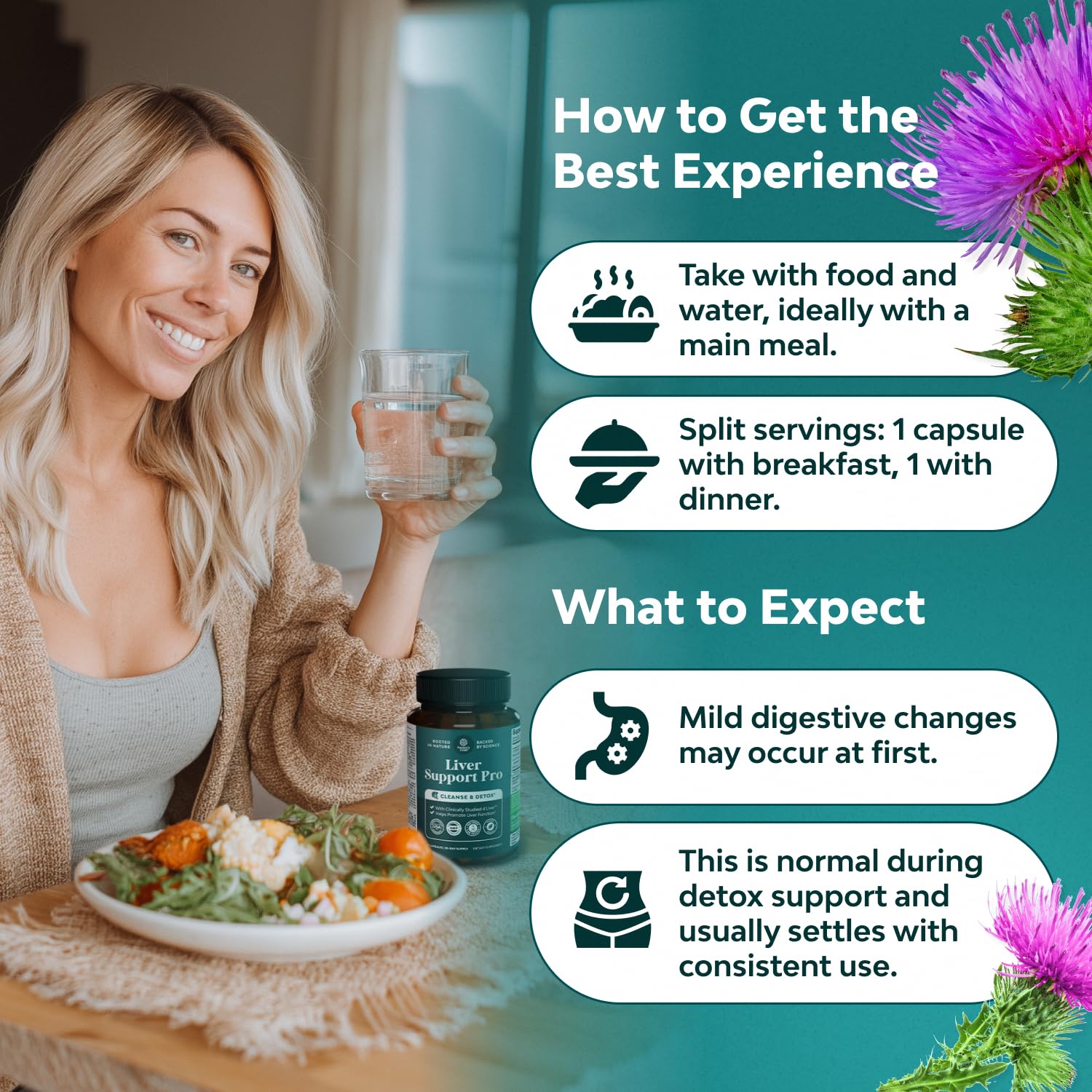 Nature's Craft Pro Liver Support ingredient blend shows herbal extracts