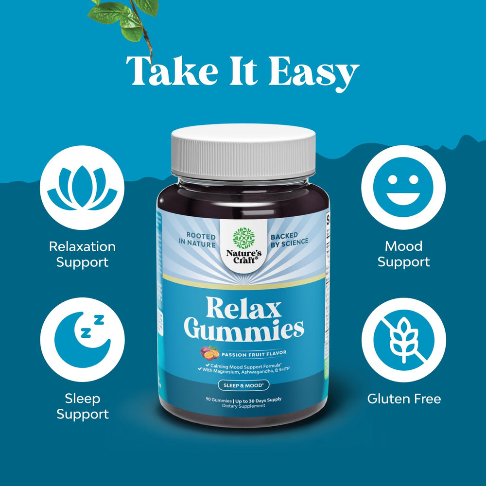 Natures Craft Pure Calm gummies in dispensing bottle on counter.