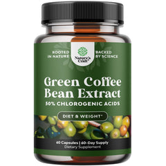 Natures Craft Pure Green Coffee Bean Extract bottle cap, supporting natural energy and focus.