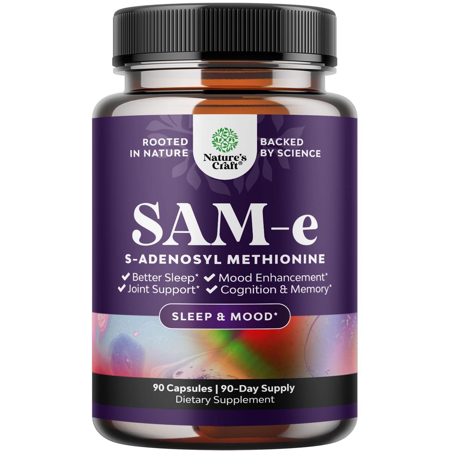 Natures Craft Pure SAM-e 150mg bottle for daily brain and mood support.