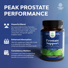 Natures Craft Pygeum and Saw Palmetto capsules for bladder comfort.
