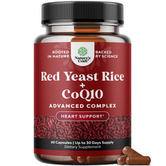 Nature's Craft Red Yeast Rice with CoQ10 capsules, high potency for heart health support