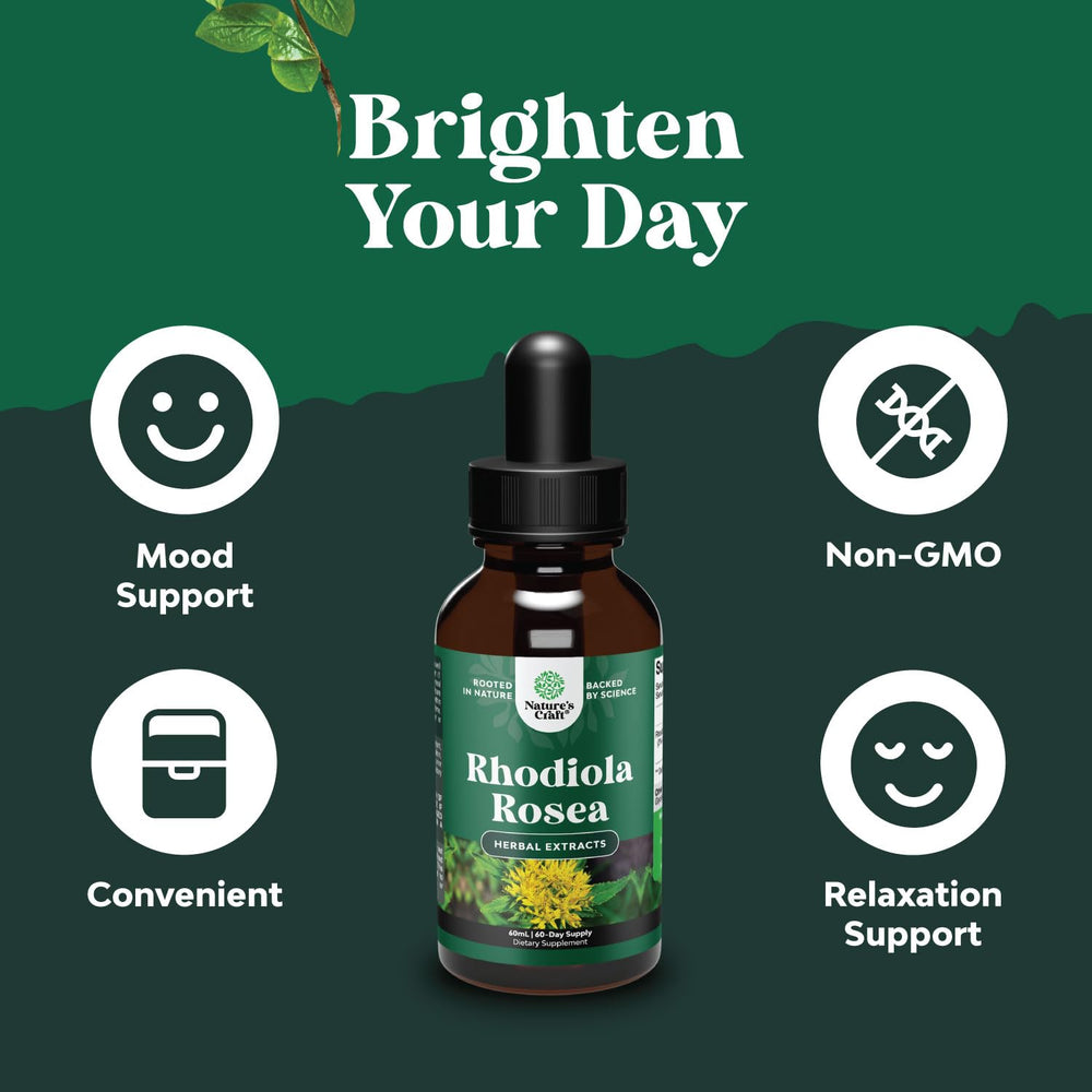 Natures Craft Rhodiola tincture ingredients panel and label