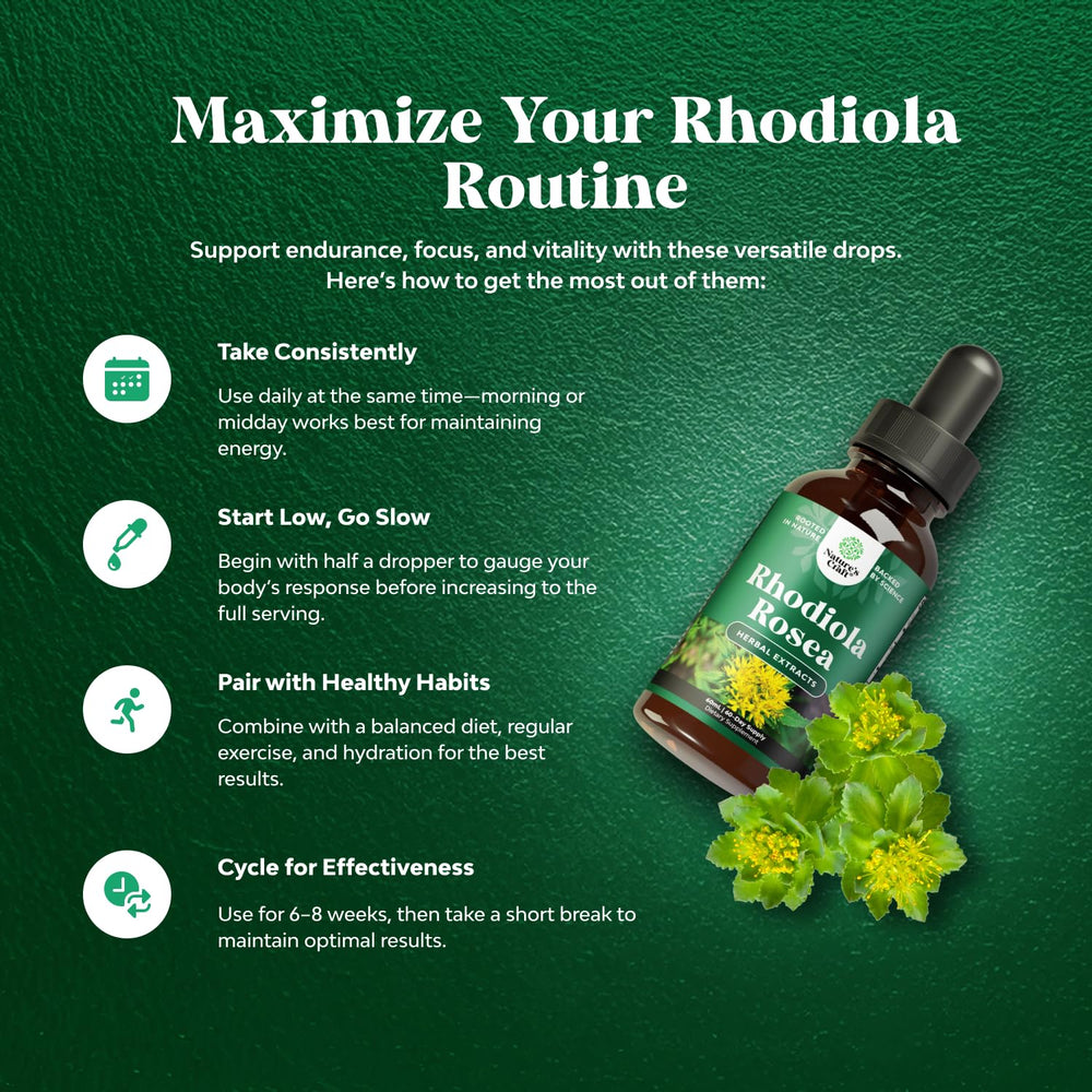 Close-up of Natures Craft Rhodiola label showing 3% salidrosides