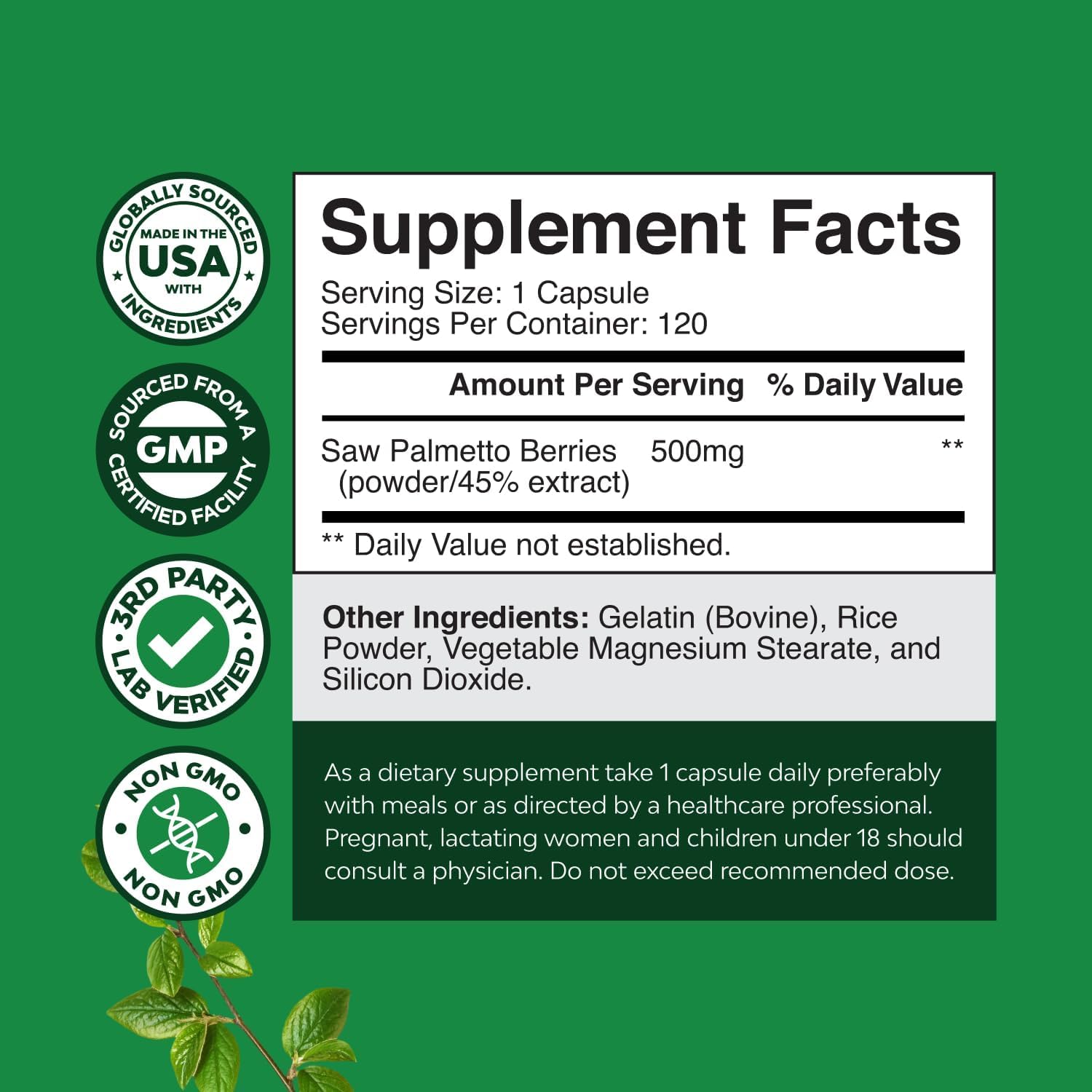 natures craft saw palmetto capsules pack supports daily hair health and urinary comfort.