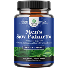 Natures Craft Saw Palmetto extract bottle highlighting advanced prostate support