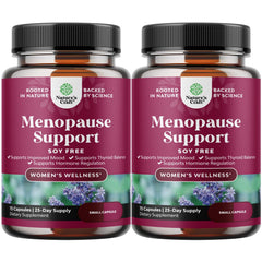 Natures Craft soy-free menopause mini caps bottle ready for daily use.