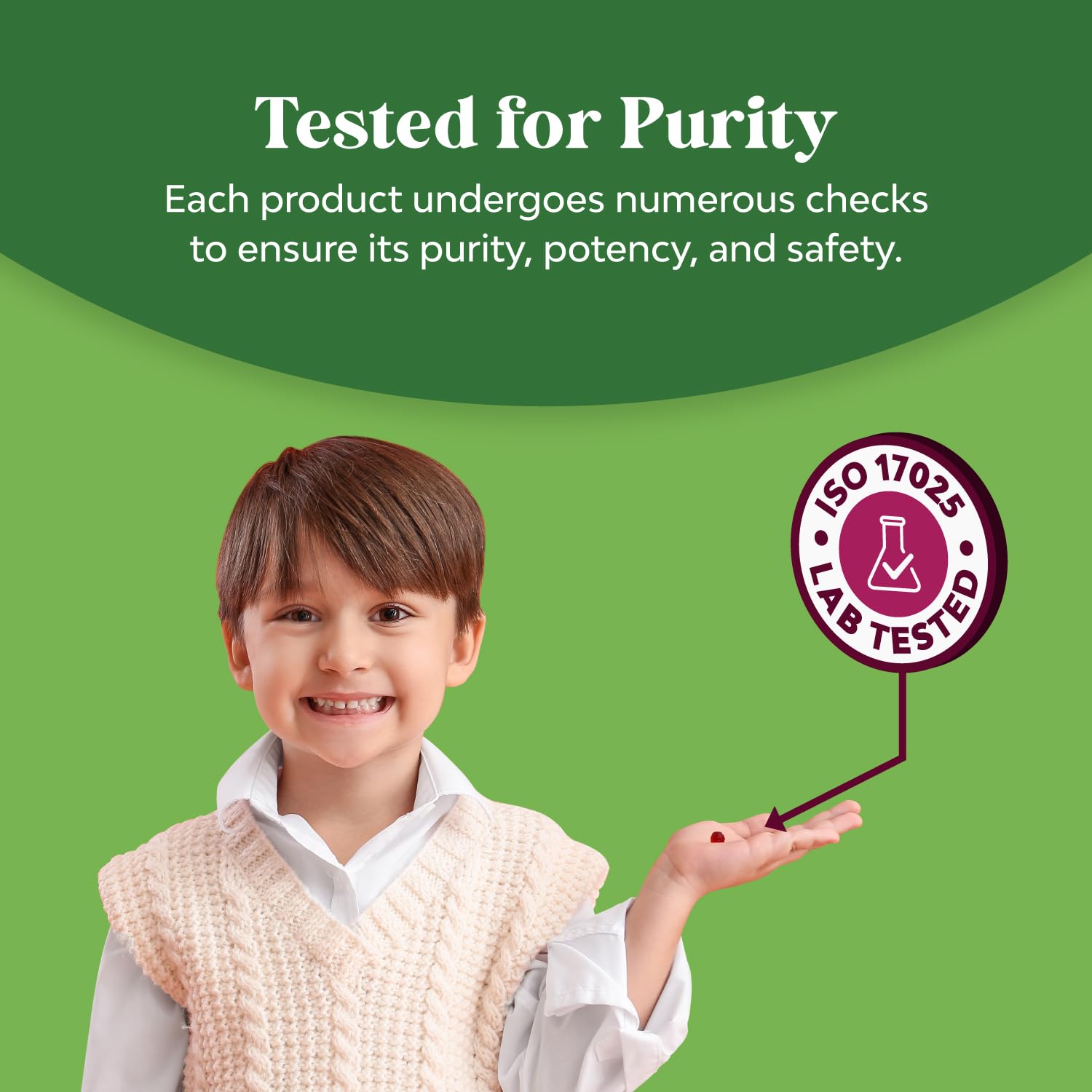 Natures Craft sugar-free kids fiber gummies close-up with no added sugar.