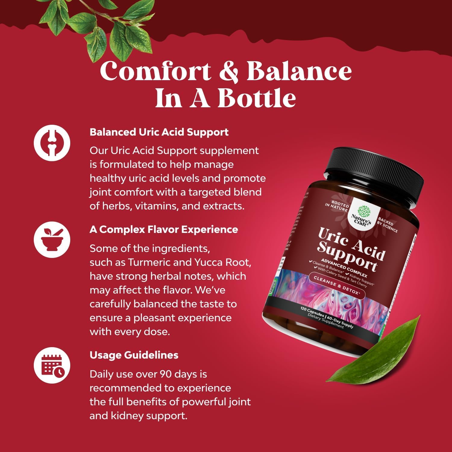 Nature's Craft tart cherry blend capsules for healthy inflammation support.