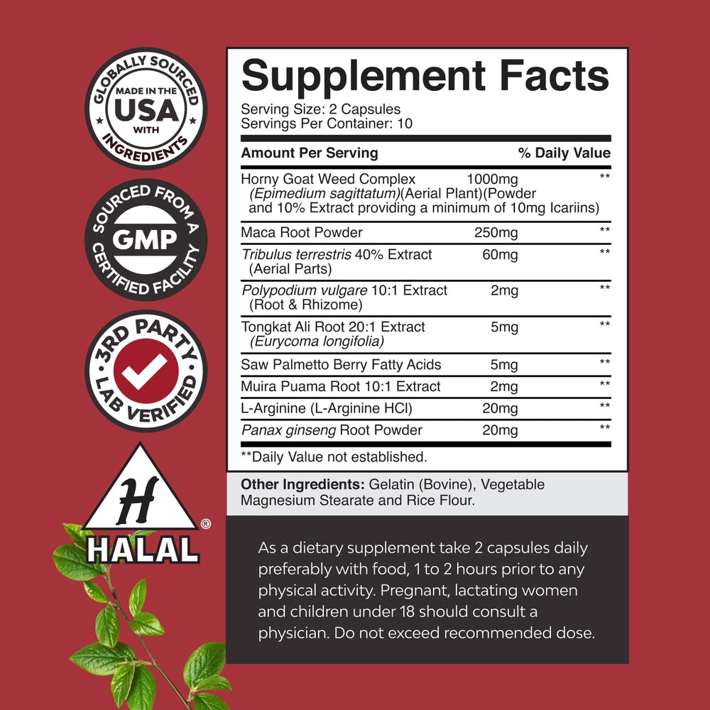 Natures Craft Tongkat Ali blend capsules for male vitality and focus