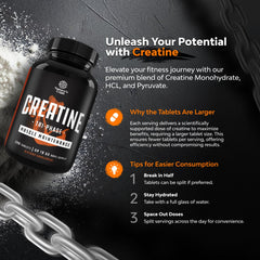 Natures Craft creatine bottle with label emphasizing quality and serving size
