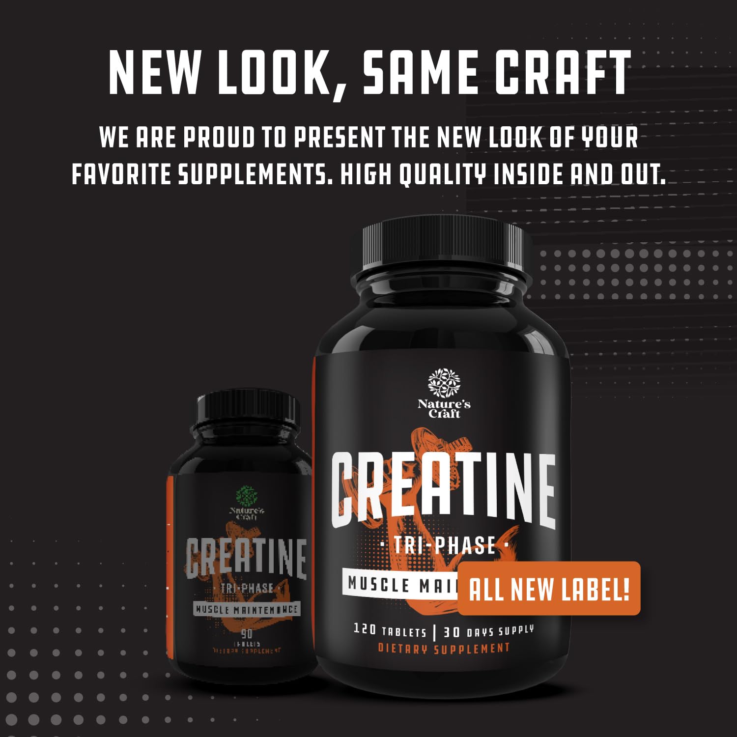 Natures Craft Tri-Phase Creatine Tablets with glass of water for workouts