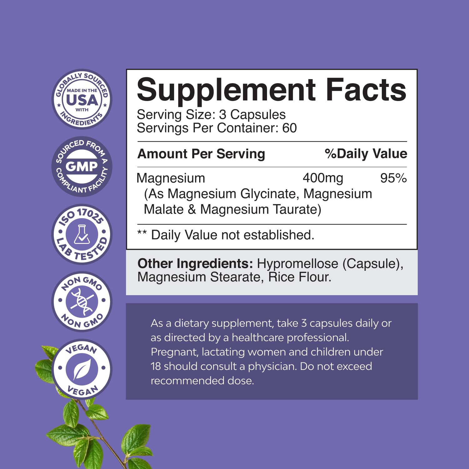 Natures Craft Triple Magnesium capsules close-up showing the capsule form for easy daily use