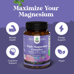 Natures Craft triple magnesium complex label view showing taurate glycinate malate blend