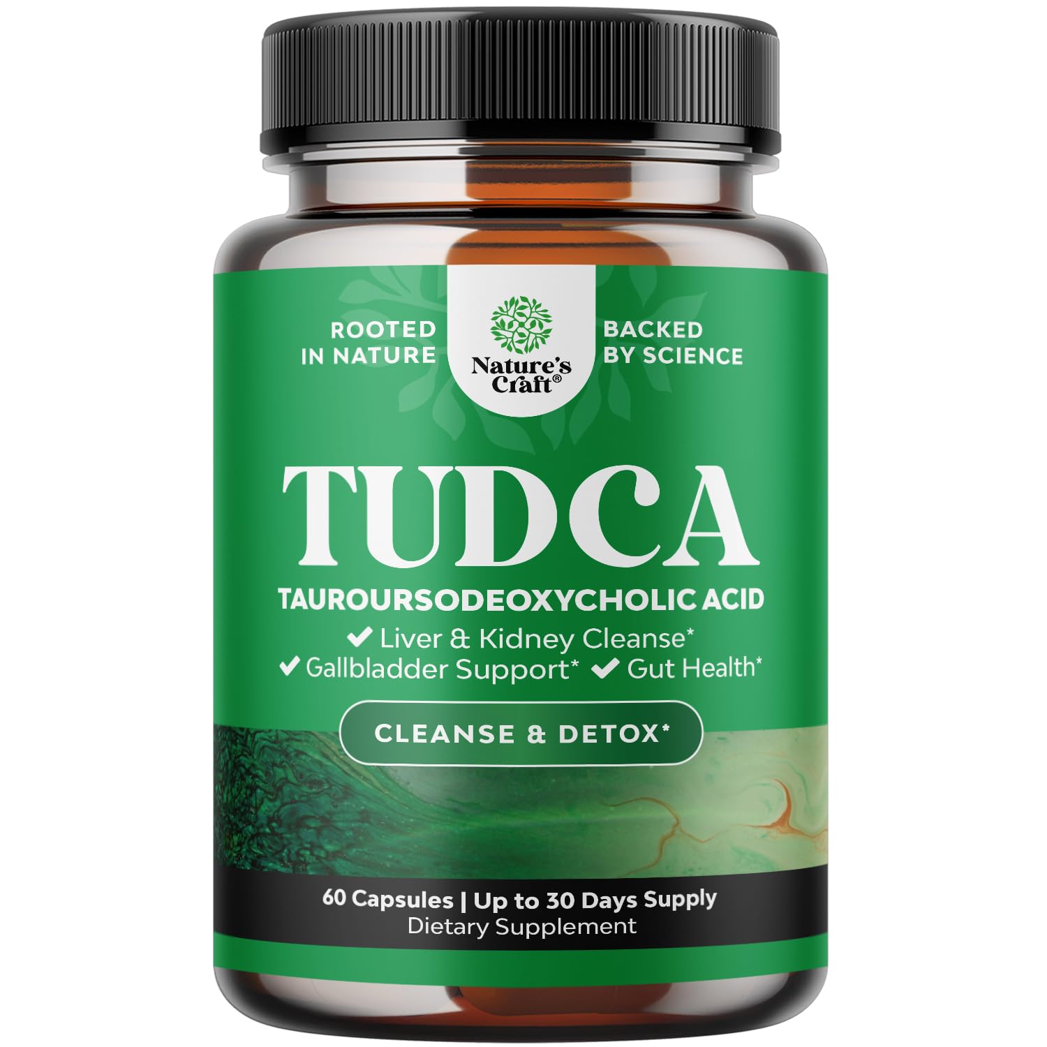 Natures Craft Tudca bottle front showing premium liver support packaging