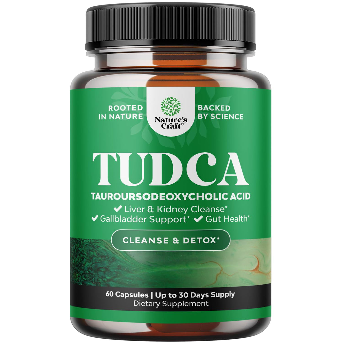 Natures Craft Tudca bottle front showing premium liver support packaging