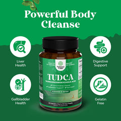 Natures Craft Tudca bottle being poured for easy dosing